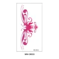 Pink temporary tattoo sticker for lower belly waist chest, sexy abstract totem body art. - Abstract Totem Heart Style (WM-CR033) / 160*85mm / Pink