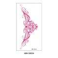Pink floral heart totem temporary tattoo sticker for lower back waist and chest body art. - Complex Totem Heart Lines Style (WM-CR034) / 160*85mm / Pink Gradient