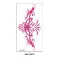Pink tribal floral temporary tattoo sticker, sexy body art decal for abdomen and waist. - Totem Flower Shape Style (WM-CR035) / 160*85mm / Pink Gradient
