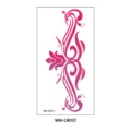 Temporary tattoo sticker featuring a pink floral totem design for abdomen and waist use. - Symmetrical Vine Floral Totem Style (WM-CR037) / 160*85mm / Gradient Pink