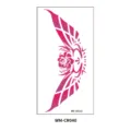 Pink gradient rose wing temporary tattoo sticker for sexy abdomen and waist body art. - Winged Rose Totem Style (WM-CR040) / 160*85mm / Pink Gradient