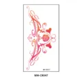 Temporary tattoo sticker red gradient rose heart tribal design for abdomen lower back - Gradient Rose Heart Symmetrical Totem (CR047) / 160*85mm / Orange-Red Gradient