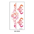 Orange pink gradient floral heart totem temporary tattoo sticker, sexy body art decoration. - Gradient Multi-Group Floral Vine Heart Totem (CR048) / 160*85mm / Orange To Pink Gradient