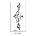 Black floral totem temporary tattoo sticker for lower abdomen and chest body art variant. - 160*85mm / Black Symmetrical Pattern Totem (CR051) / Black