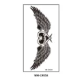 Temporary tattoo sticker with wing and heart totem design for body art and sexy fashion style. - 160*85mm / Black Wing Heart Totem (CR058) / Black