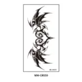 Black tribal heart wing temporary tattoo sticker sexy body art for abdomen waist design - 160*85mm / Black Heart Winged Totem (CR059) / Black