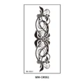Sexy black floral totem temporary tattoo sticker for abdomen waist chest body art decor - 160*85mm / Black and White Line Art Totem Floral Style (CR061)