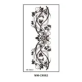Temporary tattoo sticker black floral vine totem design for waist abdomen body art decor. - 160*85mm / Black and White Vine Floral Totem Style (CR062)