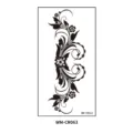 Temporary black floral totem tattoo sticker, elegant vine design variant for body art. - 160*85mm / Black and White Floral Vine Totem Style (CR063)