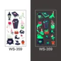 Halloween glow in the dark temporary tattoo stickers waterproof fluorescent green cartoon body art - Style WS-359 / 105*60mm