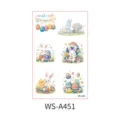 Easter temporary tattoo stickers cute cartoon bunny and colorful eggs for kids party decoration sheet. - WS-A451 / 120*76mm