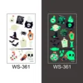 Glow-in-the-dark Halloween temporary tattoo stickers featuring fun cartoon designs for kids and parties. - Style WS-361 / 105*60mm