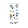 Blue gold floral temporary tattoo sheet greek sculpture style wedding party decor sticker - Greek WS-A514 / 120*76mm