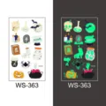 Tatouage temporaire lumineux Halloween etanche brille dans le noir autocollant visage enfant - Style WS-363 / 105*60mm
