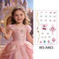 Enfants 3D strass visage autocollants de tatouage brillant cristal bijoux corporel - Thème Paradis Arc-en-ciel (WS-A463) / 120*76mm