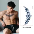Men's herbal juice chest tattoo sticker, waterproof temporary tribal totem design. - Tribal Totem Pattern (WS-G094)