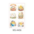 Cute Easter temporary tattoo stickers cartoon bunny and colorful egg design DIY party decor - WS-A456 / 120*76mm