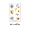 Watercolor Floral Temporary Tattoo Sticker Lavender Sunflower Plant Body Art SKU A520 - Provence WS-A520 / 120*76mm