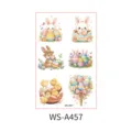Easter temporary tattoo stickers, cute cartoon bunny and colorful egg designs, DIY party supplies. - WS-A457 / 120*76mm