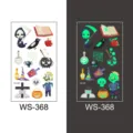 Planche de tatouage temporaire lumineuse Halloween, autocollant étanche phosphorescent - Style WS-368 / 105*60mm