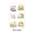 Easter temporary tattoo stickers cute cartoon bunny and colorful eggs DIY kids party supply - WS-A459 / 120*76mm