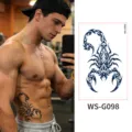 Temporary scorpion tattoo sticker for men, waterproof herbal body art design WS-G098 - Scorpion Totem Pattern (WS-G098)