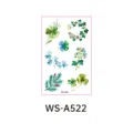 Waterproof watercolor botanical temporary tattoo stickers sheet clover leaf floral design - Irish Castle WS-A522 / 120*76mm