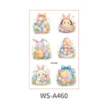 Easter cartoon bunny egg tattoo sticker sheet for holiday party DIY decor festival fun. - WS-A460 / 120*76mm