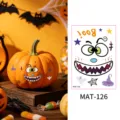 Halloween Mate Cara Tatuaje Pegatina Calabaza Fantasma Fiesta Decor Estilo MAT-126 - Estilo de Cara de Fantasma de Calabaza (MAT-126) / 80*115mm