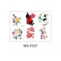 Traditional Chinese style flower bird temporary tattoo sticker sheet auspicious wedding - Flower And Blessing (WS-F037) / 110x150mm