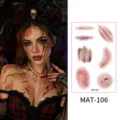 Αδιάβροχα αυτοκόλλητα τατουάζ Halloween, ρεαλιστικές ψεύτικες ουλές για πάρτι. - Моτίβο Ουλής MAT-106 / 120X76mm