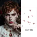 Halloween adesivo tatuaggio cicatrice realista impermeabile trucco viso ferita spaventosa - Stile Cicatrice Vintage da Vampiro (MAT-089) / 1 Foglio