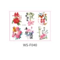 Traditional Chinese wedding and celebration stickers sheet featuring beautiful watercolor floral motifs. - Ink Flower And Blessing (WS-F040) / 110x150mm