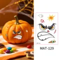 Halloween calabaza emoji pegatina tatuaje mate variante cara fantasma decoracion MAT-129 - Estilo de Cara de Fantasma de Calabaza (MAT-129) / 80*115mm