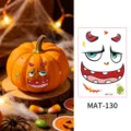 Halloween pegatinas de tatuaje temporal cara de calabaza mate divertidos accesorios fiesta - Estilo de Cara de Fantasma de Calabaza (MAT-130) / 80*115mm