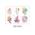 Birthday egg stickers water transfer cute cartoon celebration party decor supplies - Colorful Birthday Cartoon (WS-F043) / 110x150mm