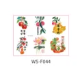 Traditional Chinese style water transfer sticker set for baby milestone, cute fruit and blessing design - Peace And Joy Theme (WS-F044) / 110x150mm