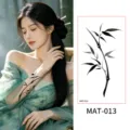 Chinese ink bamboo temporary tattoo sticker for women waterproof body art arm style - 95*172.5mm / Bamboo Style (MAT-013)