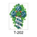 St. Patrick's Day temporary tattoo sticker, blue cross shamrock design, arm art. - Irish Flower Arm T-202 / 150*210mm