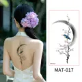 Waterproof Chinese ink style moon and bird temporary tattoo sticker variant MAT-017 style - 95*172.5mm / Moon And Bird Style (MAT-017)