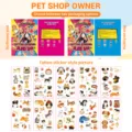 Little Boss theme blind box tattoo stickers, cute pet cartoon designs for kids party gifts. - Pet Shop Style (CYG-067-076) / 10 Pieces/Pack / Blue