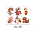 Cute cartoon New Year sticker sheet with cute animals and festive designs for party decor. - Year Of The Snake Panda (WS-F053) / 110x150mm