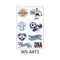 Argentina soccer temporary tattoo stickers, World Cup fan support face body art decals. - New Argentina Style (WS-A471)