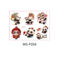 Cute panda Chinese style temporary tattoo stickers for baby milestone party decoration. - Panda Lion Dance Celebration (WS-F054) / 110x150mm