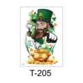 St. Patrick's Day Leprechaun Temporary Tattoo Sticker Shamrock Gold Pot Design - Irish Flower Arm T-205 / 150*210mm