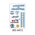 2026 World Cup Argentina Flag Temporary Tattoo Sticker Fan Sports Makeup Face Decal - New Argentina Style (WS-A472)