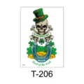 St. Patrick's Day temporary tattoo sticker clover skull waterproof body art design - Irish Flower Arm T-206 / 150*210mm