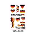 German flag temporary tattoo stickers for sports fans, waterproof face and body art decals. - New Germany Style (WS-A480)