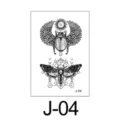 Temporary tattoo sticker sheet featuring vintage scarab beetle and moth geometric designs. - Scarab and Skull Moth (J-04) / 60*105mm