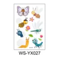Cute cartoon animal temporary tattoo stickers sheet for kids, waterproof insect designs. - Insect Butterfly(WS-YX027)
